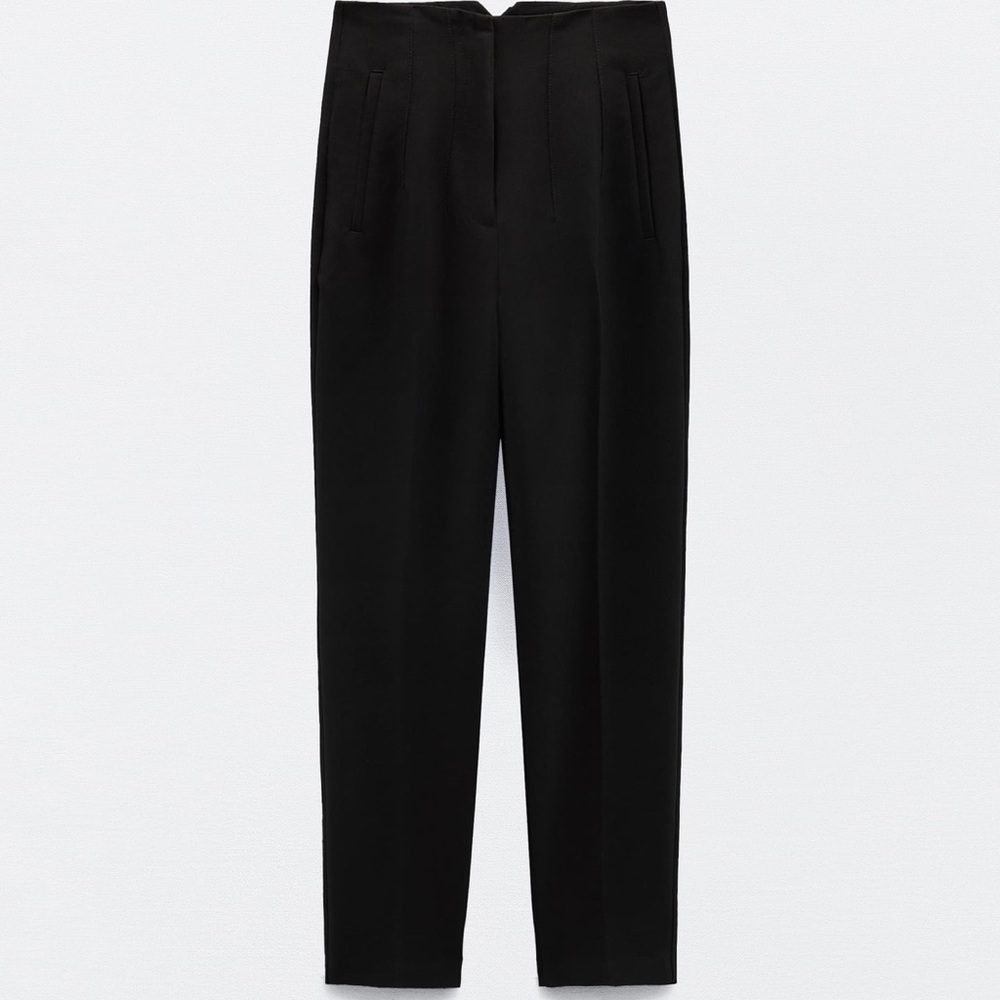 Zara high waist trouser pants in black